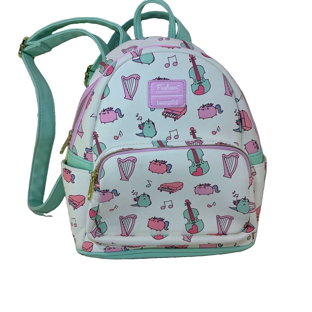 Loungefly Pusheen Cat Unicorn Music Instrument Pink & Green‎ Mini Backpack